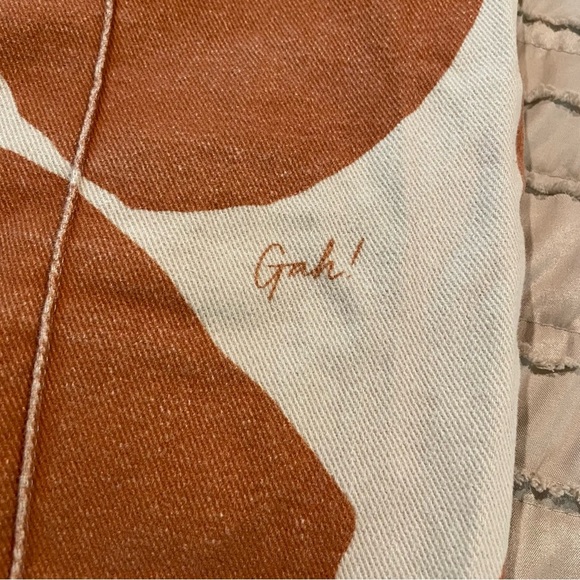 Lisa Says Gah Robyn Cow Print High Rise Straight Leg Jeans Brown Orange Tan 26 - Picture 4 of 10